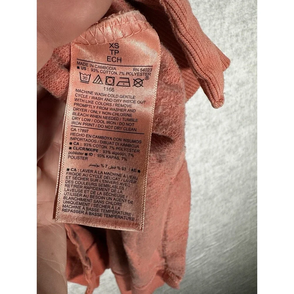 Old Navy French Terry Positive Vibes Loungewear Sweatshirt Orange Salmon Size XS - Picture 3 of 6